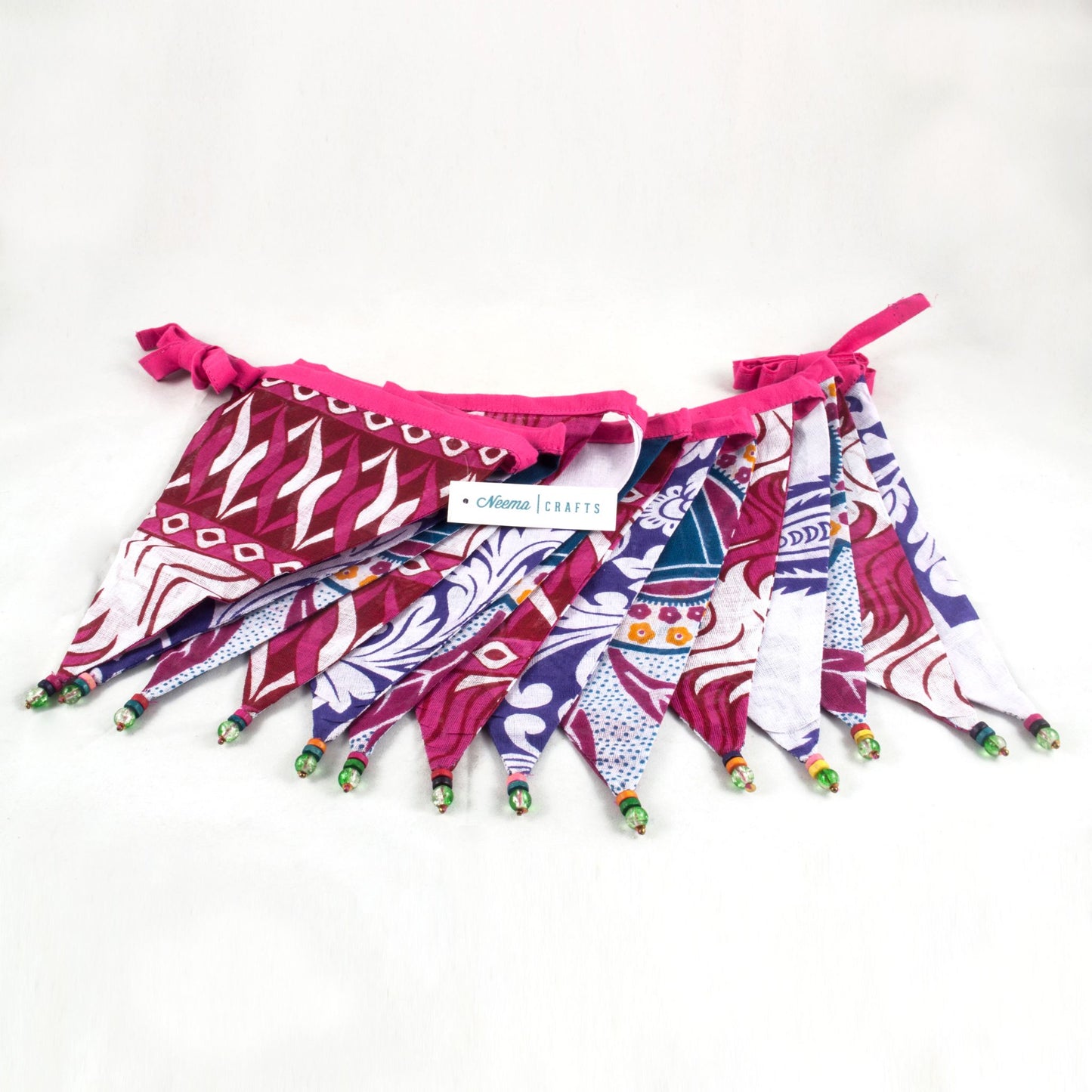 Handmade Bunting with Beads - pink bunting from Neema Crafts