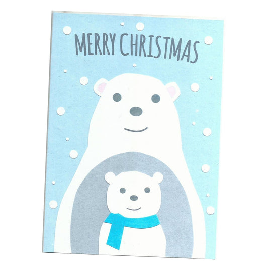 Christmas Bears - Handmade and Recycled Christmas Card