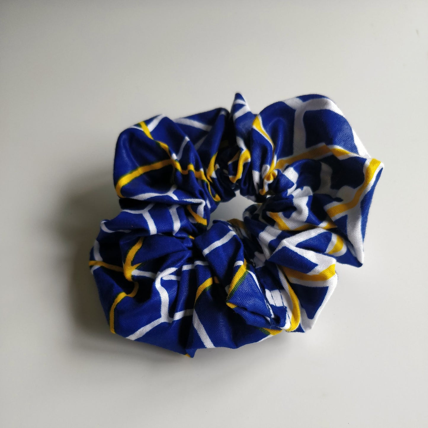 Colourful Scrunchies Changing Lives  Ethical Cotton - African iris blue