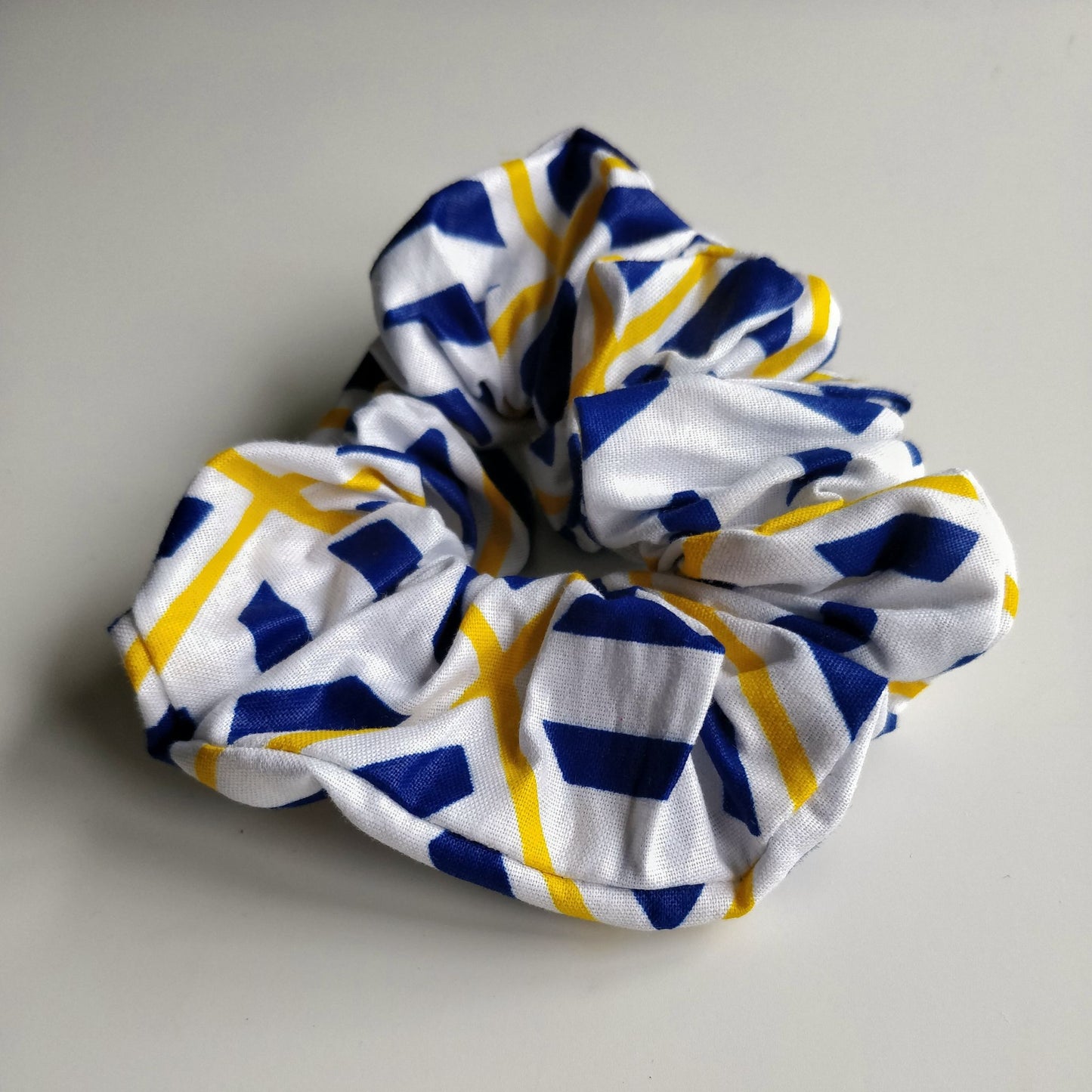 Colourful Scrunchies Changing Lives  Ethical Cotton - African iris white