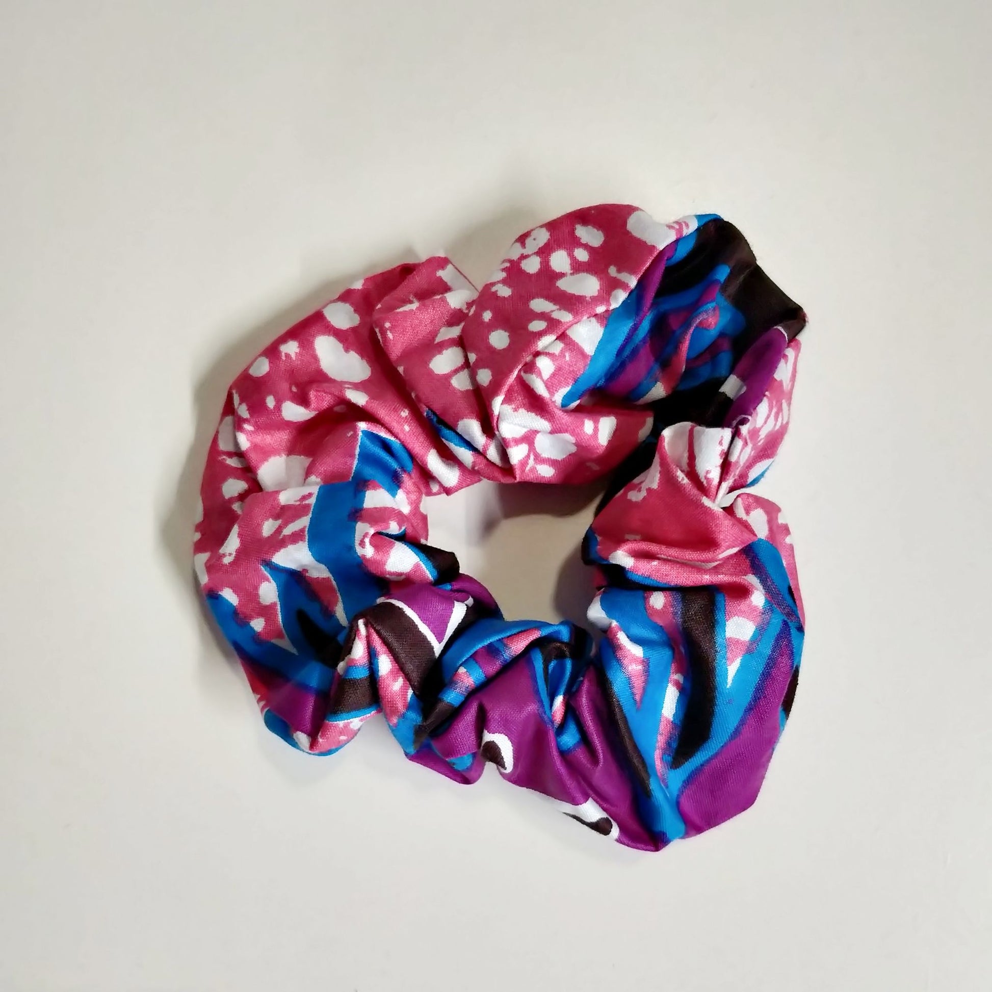 Colourful Scrunchies Changing Lives  Ethical Cotton - retro pink