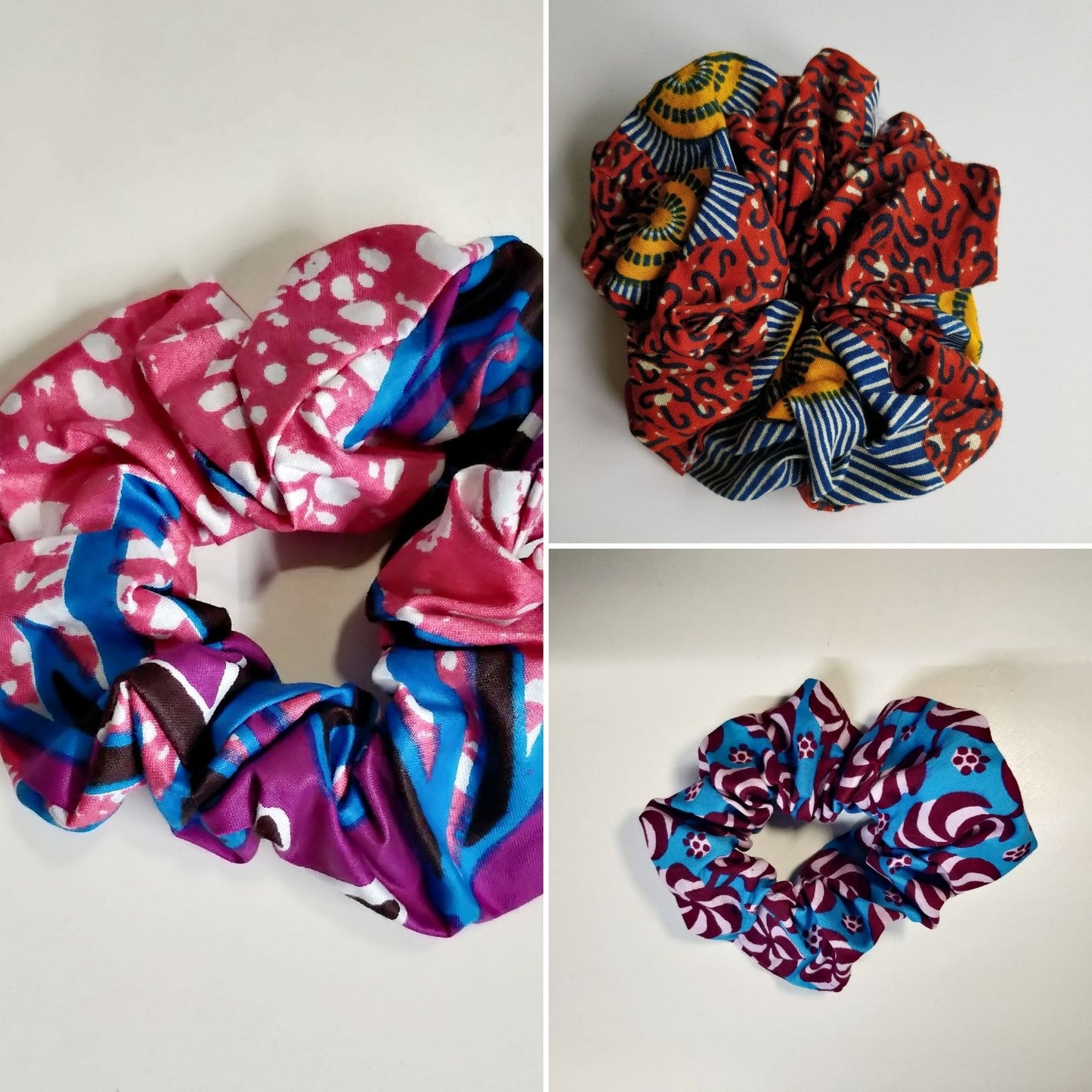 Colourful scrunchies changing lives - set of three | pick n mix