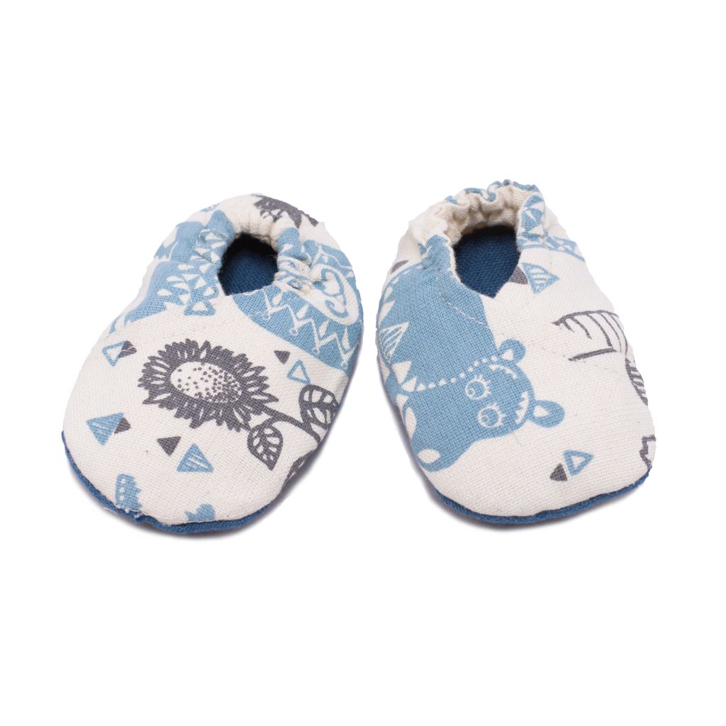Handmade and Fair Trade Cotton Baby Shoes - blue