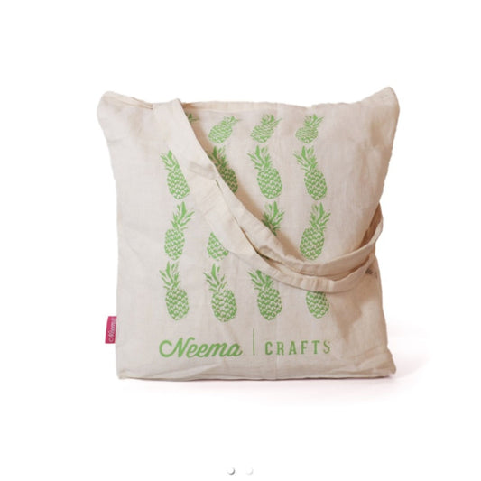 Fair Trade and handmade cotton shopping bag - pineapple design