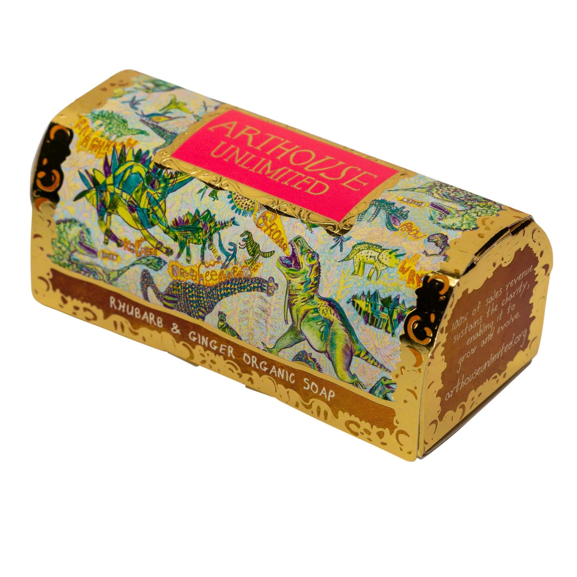 Dinosaurs Rhubarb & Ginger  Tubular Organic & Vegan Soap - diagonal