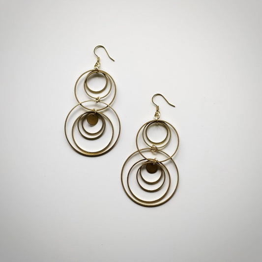 Duara Brass Circle Earrings  Handmade and Fair Trade