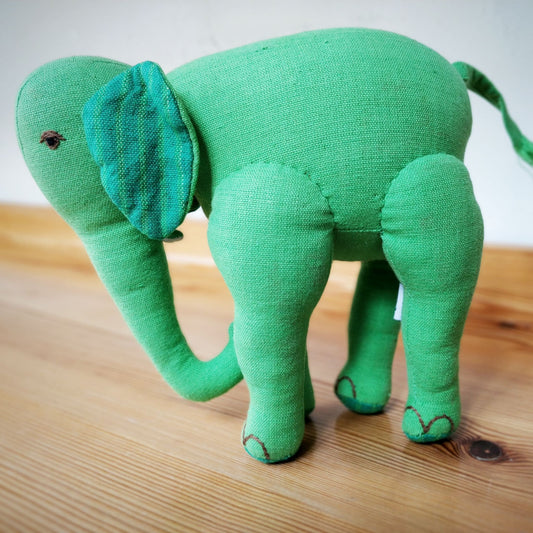 Elephant Soft Toy in Fair Trade Cotton - side