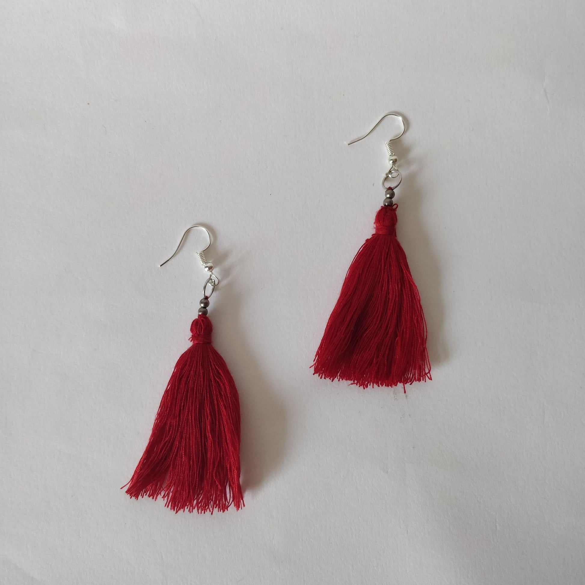 Empowering Tassel Earrings - red - handmade earrings