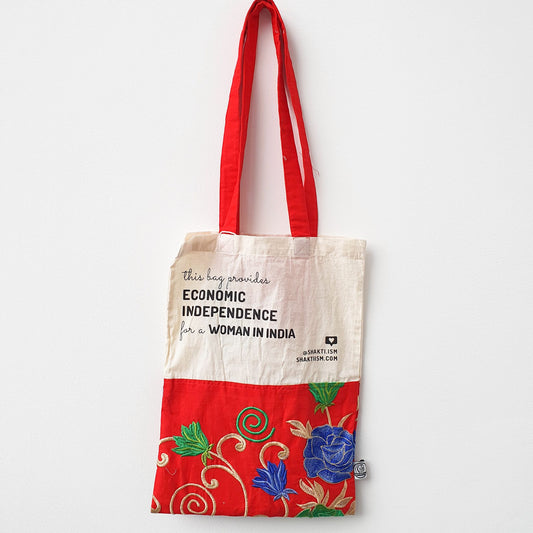 Empowering Upcycled Sari Tote Bag