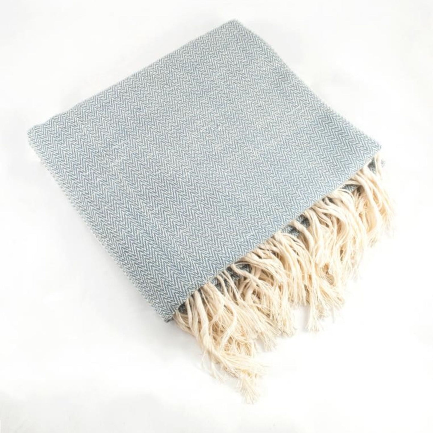 Fair Trade Hand Woven Blanket  Blue