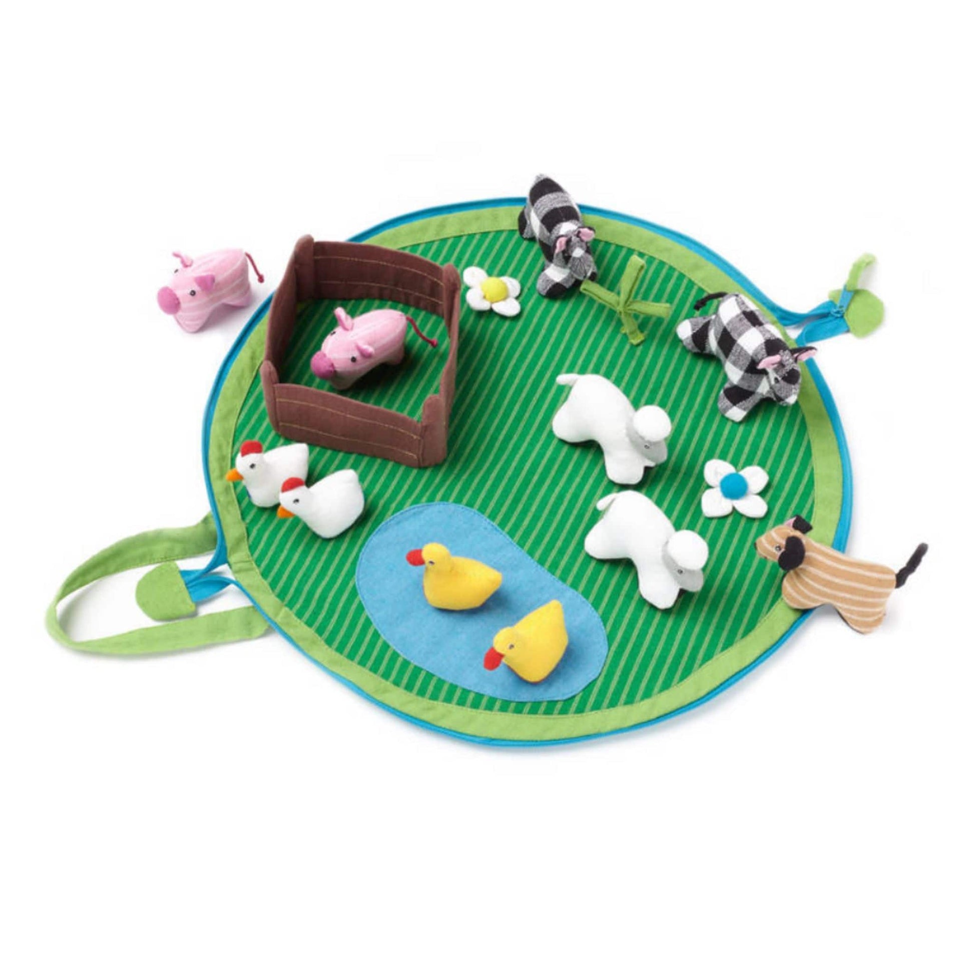 Farm Play Set Toy Pouch in Fair Trade Cotton from above