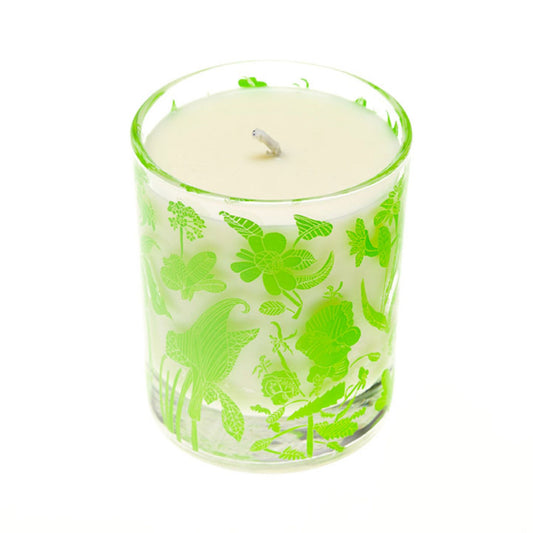 Floral Plant Wax Candle  Wild Fig & Grape in glass