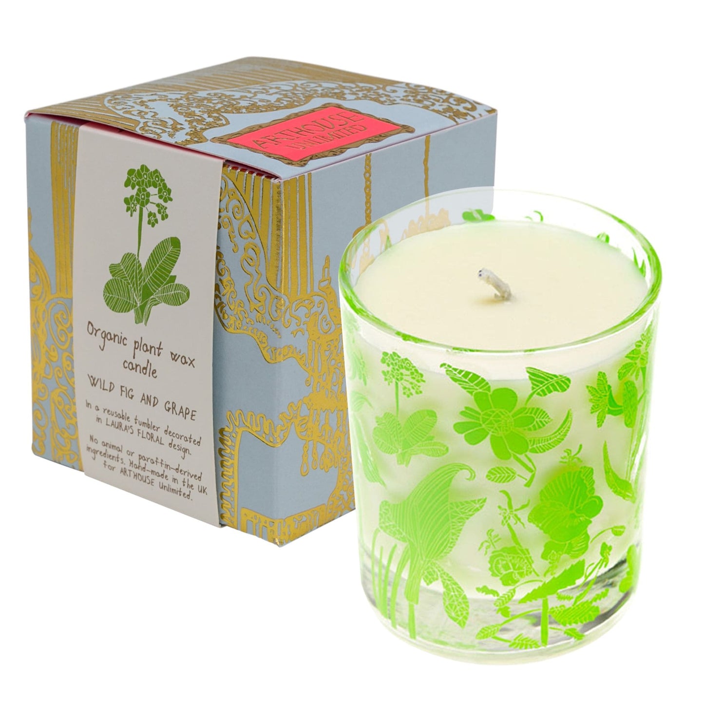 Floral Plant Wax Candle  Wild Fig & Grape