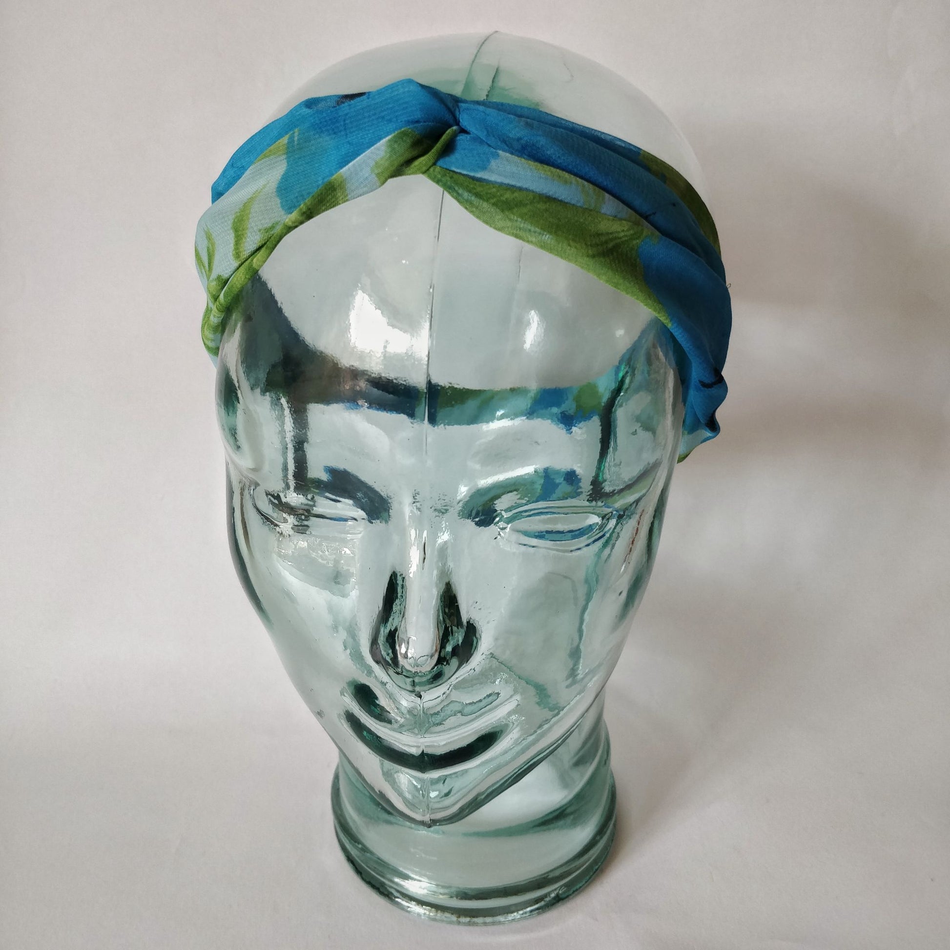 Floral Turban Headband Empowering Women in India - blue floral print
