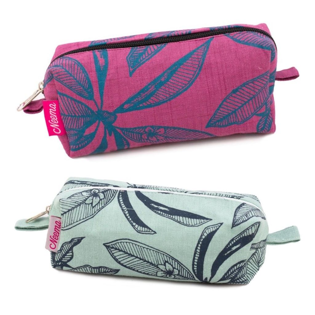 Handmade and Fair Trade Make Up Bag | Aqua or Pink