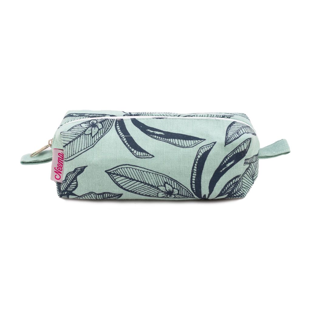 Handmade and Fair Trade Frangipani Leaf-Print Bag - Aqua