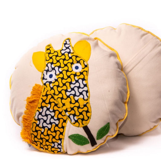 Giraffe animal cushion handmade and Fair Trade