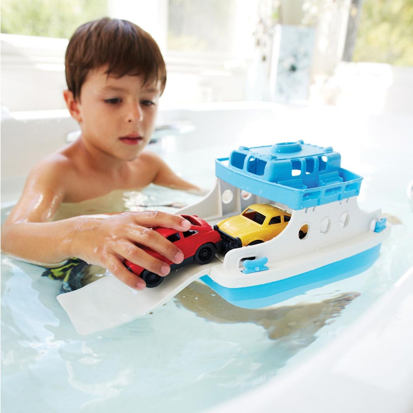 Green Toys Ferry Boat with Cars - eco bath toys