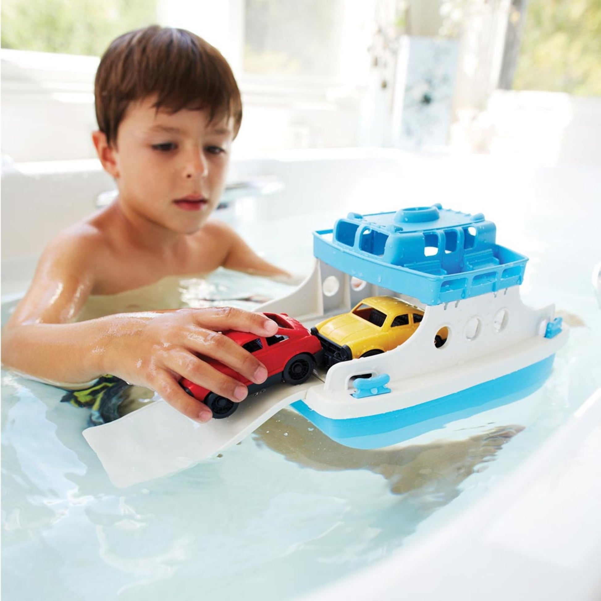 Green Toys Ferry Boat with Cars - eco bath toys