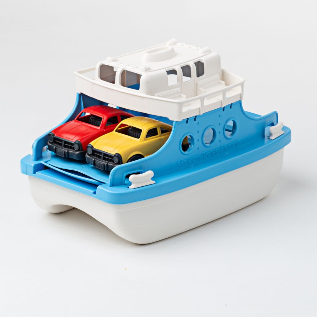 Green Toys toy ferry with cars - toy cars loaded on toy ferry - eco friendly bath toys