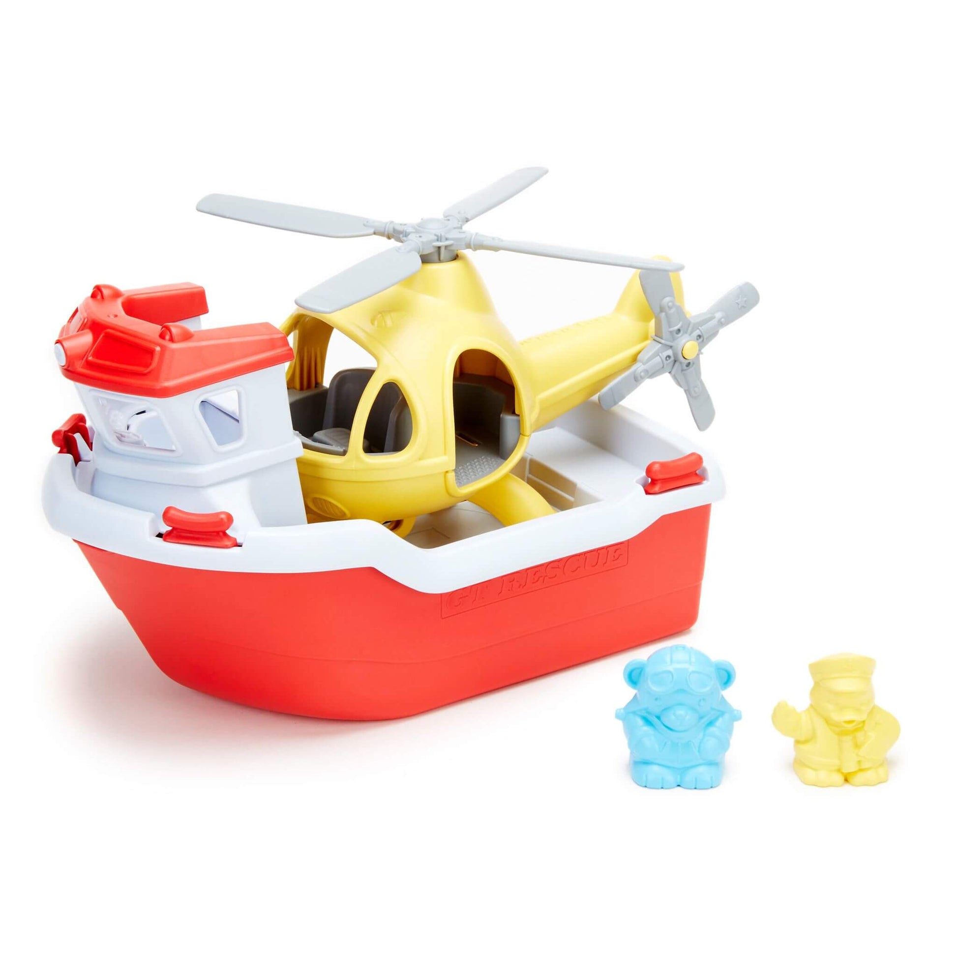 Green Toys Rescue Boat and Helicopter - recycled plastic eco-friendly toy