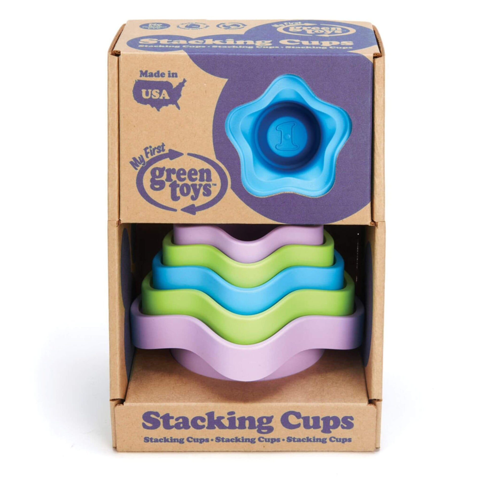 Green Toys Stacking Cups - recycled plastic toys in eco packaging