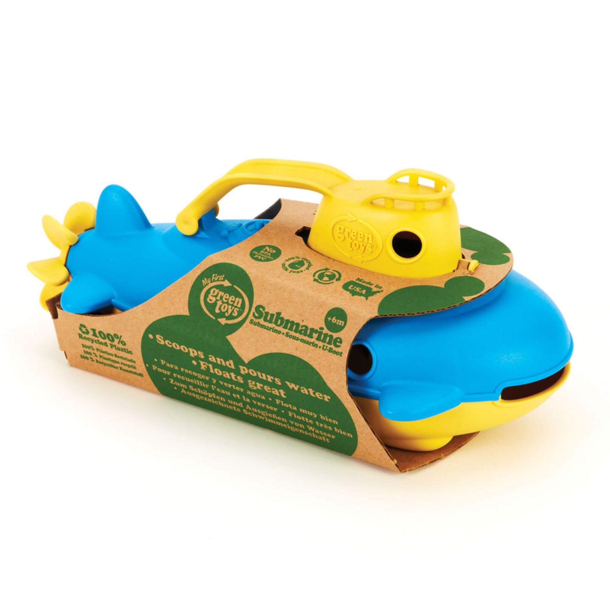 Green Toys Submarine - recycled plastic eco-friendly toy in eco packaging