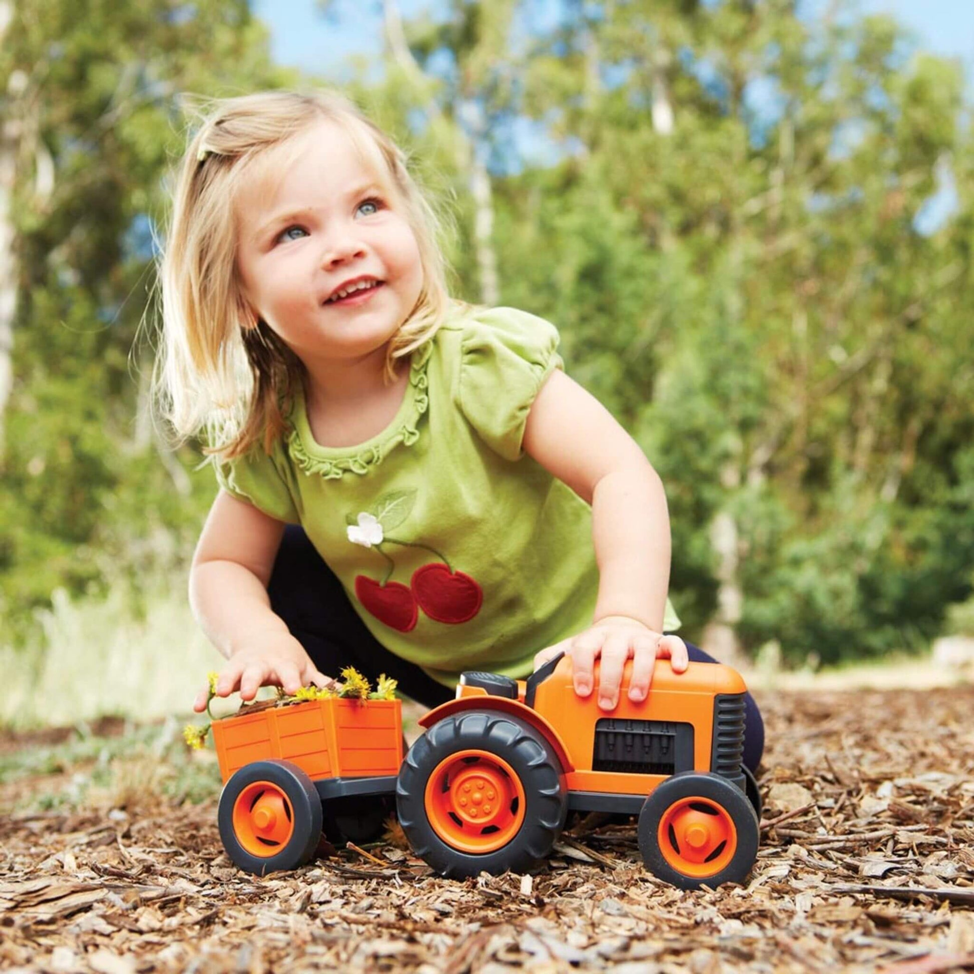 Green Toys Toy Tractor and trailer - eco toys made from recycled plastic