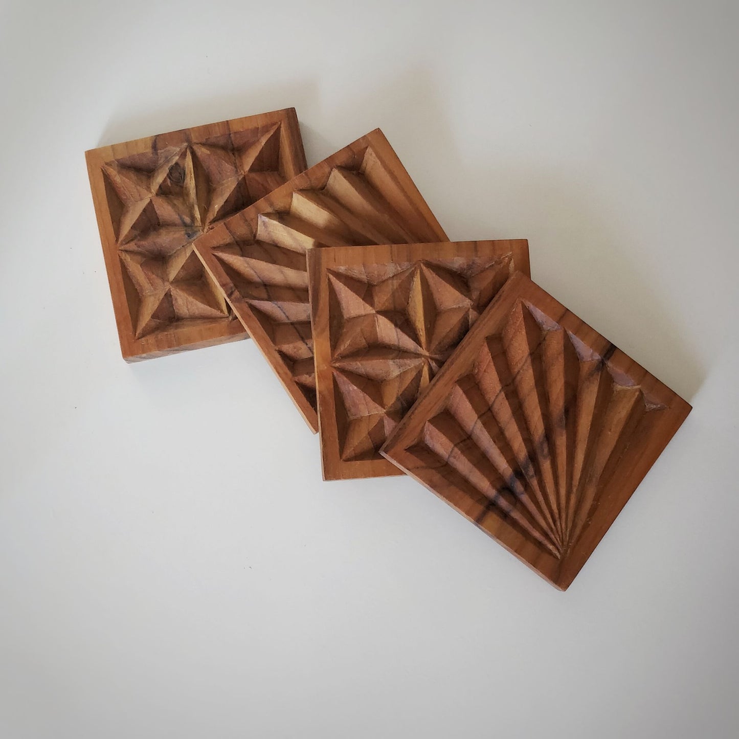 Hand Carved Wooden Coaster Set - Fair Trade from Neema Crafts
