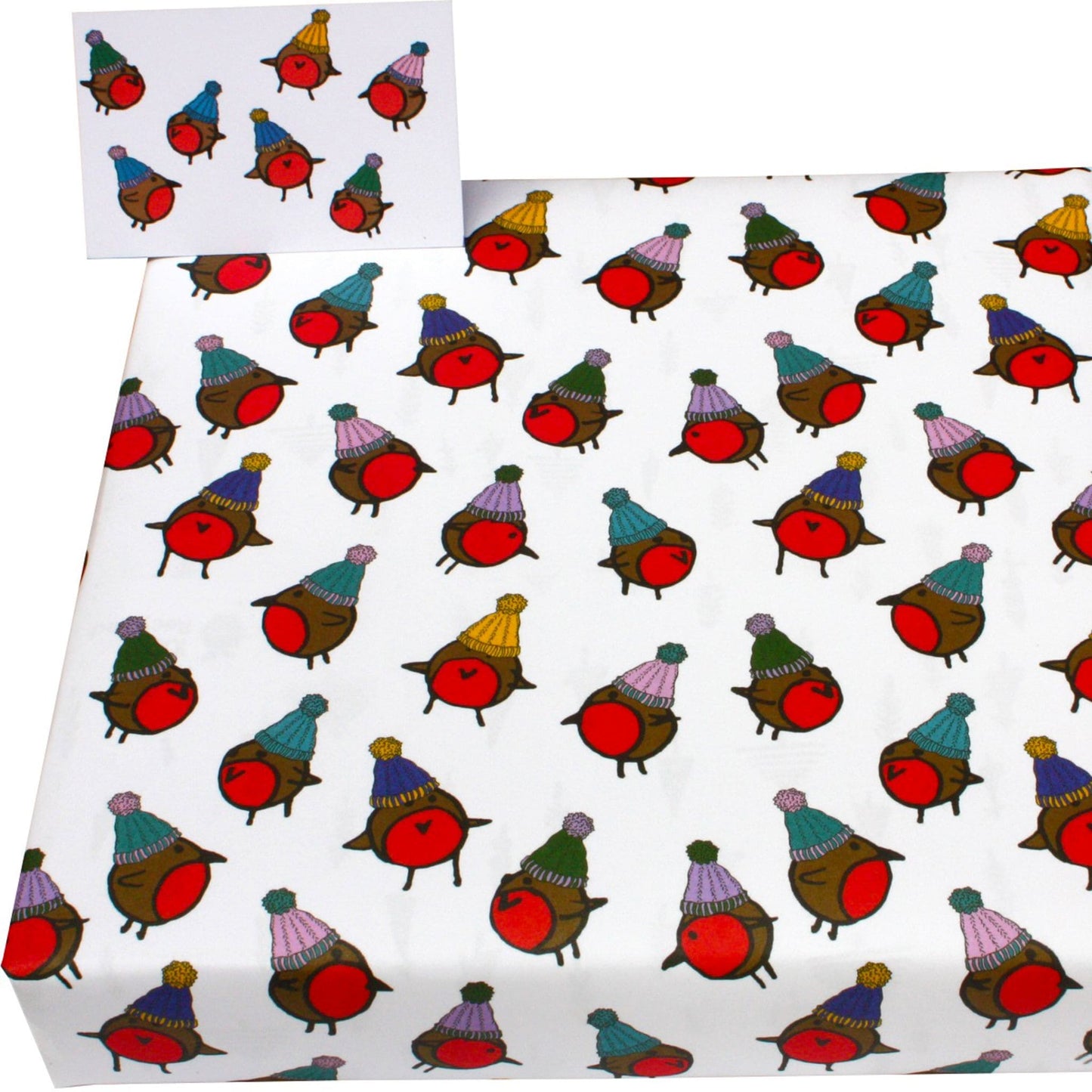 Christmas Robin and Hats - wrapping pack