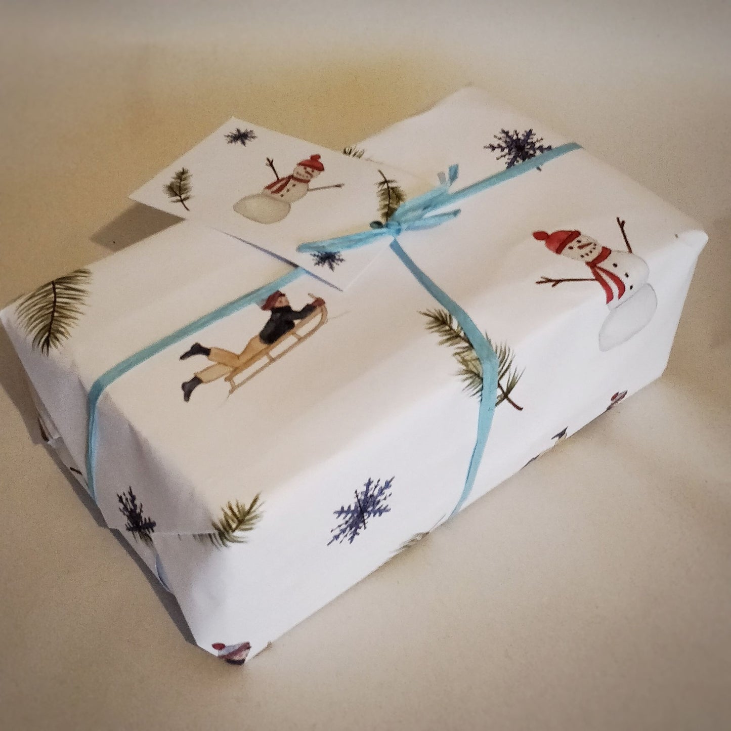 Hand Gift Wrap - Christmas Snow