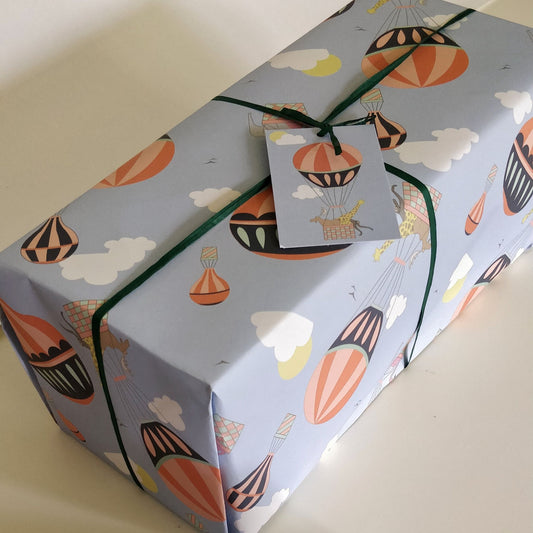 Hand Gift Wrap - Hot Air Balloons