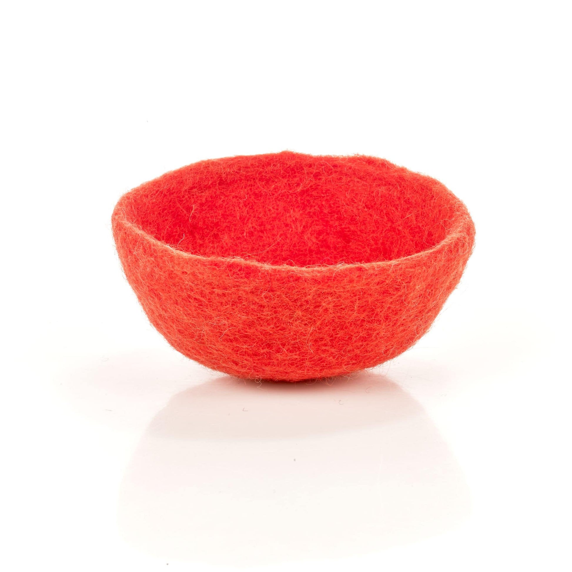 Handmade Small Felt Bowl in Six Colours - coral