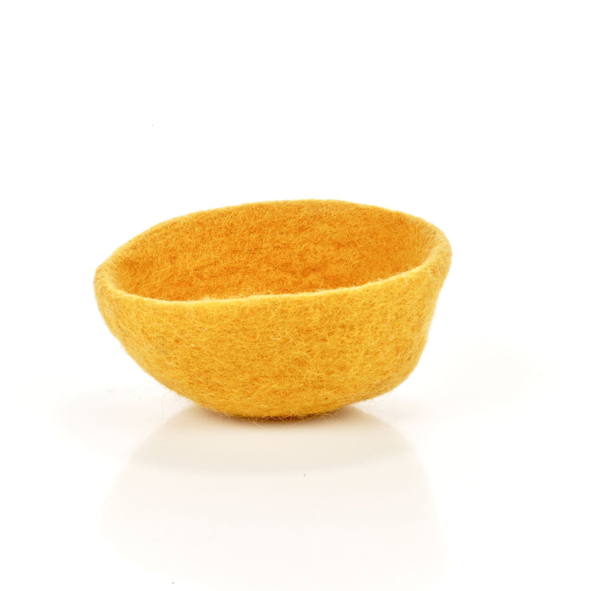 Handmade Small Felt Bowl in Six Colours - yellow felt bowl
