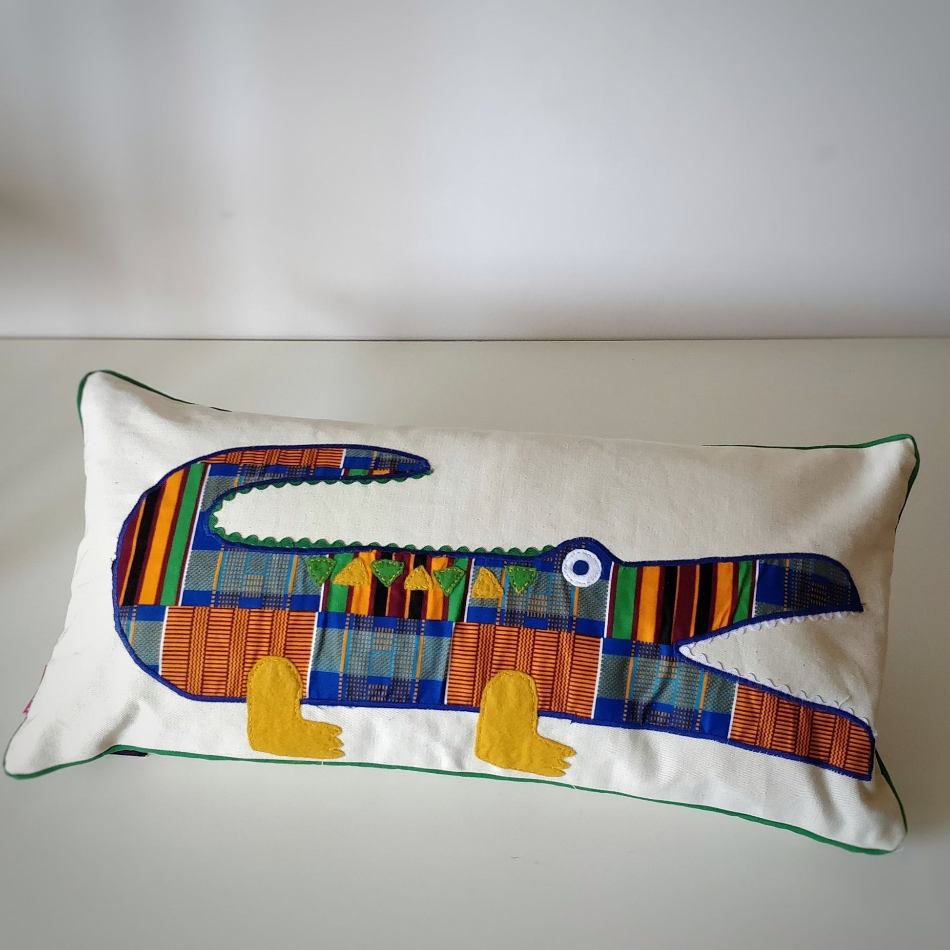 Handmade & Fair Trade Crocodile Cushion - orange