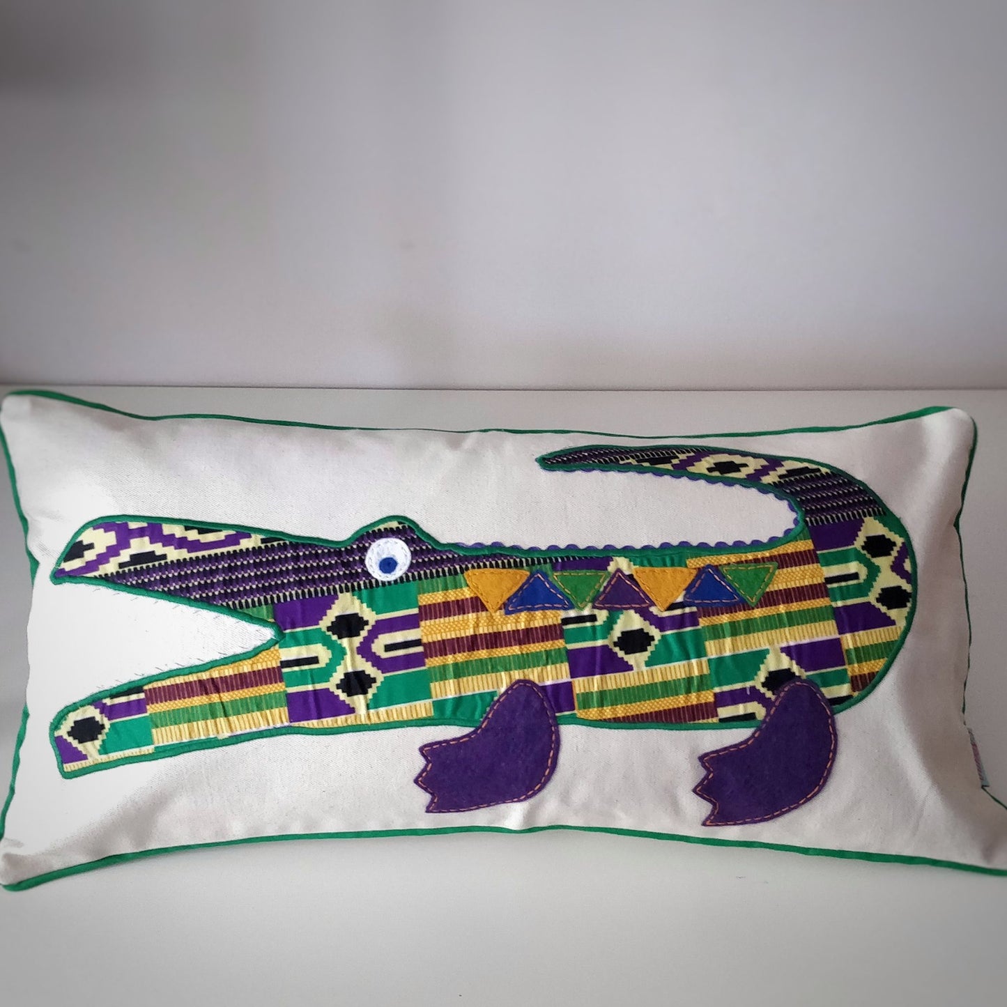 Handmade & Fair Trade Crocodile Cushion - purple