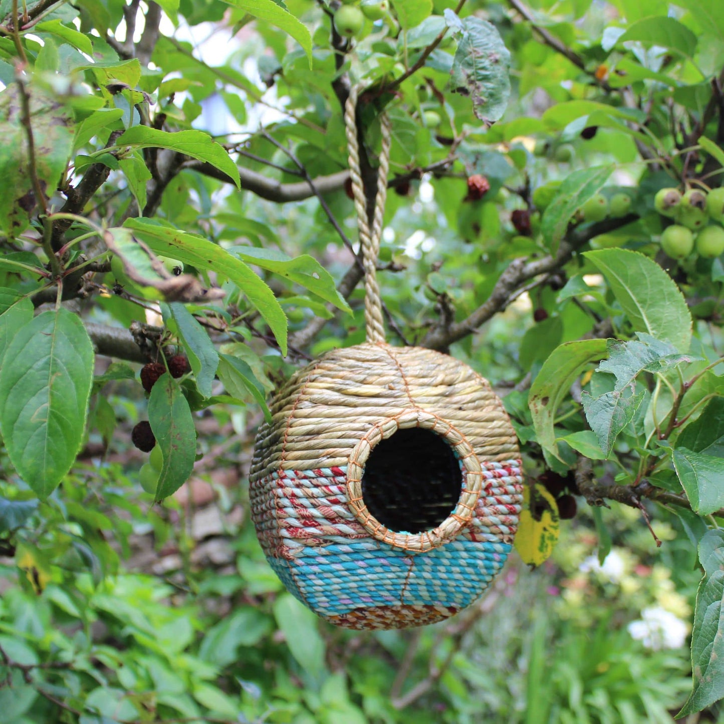 Handmade and Fair Trade Bird Nester - Anita - bird - hanging in tree