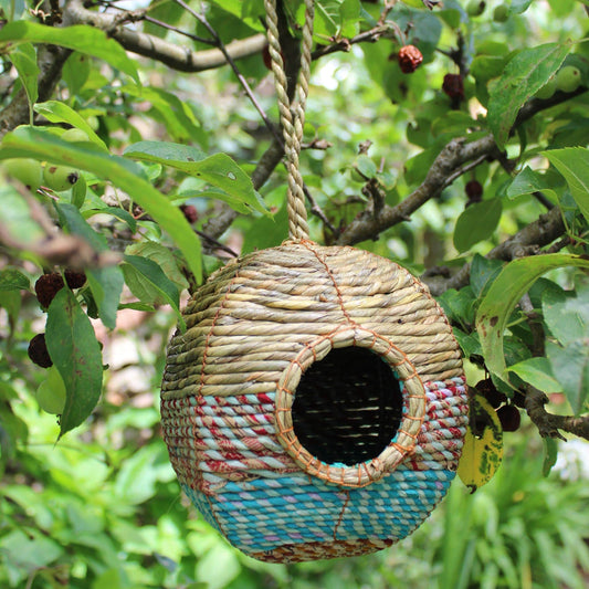 Handmade and Fair Trade Bird Nester - Anita - bird - hanging in tree
