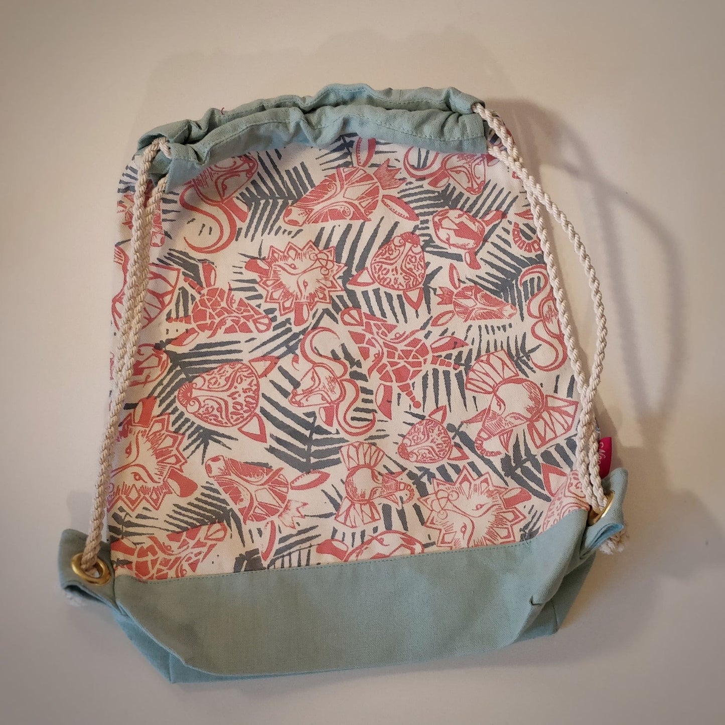 Handmade and Fair Trade Kids Drawstring Bag - pink