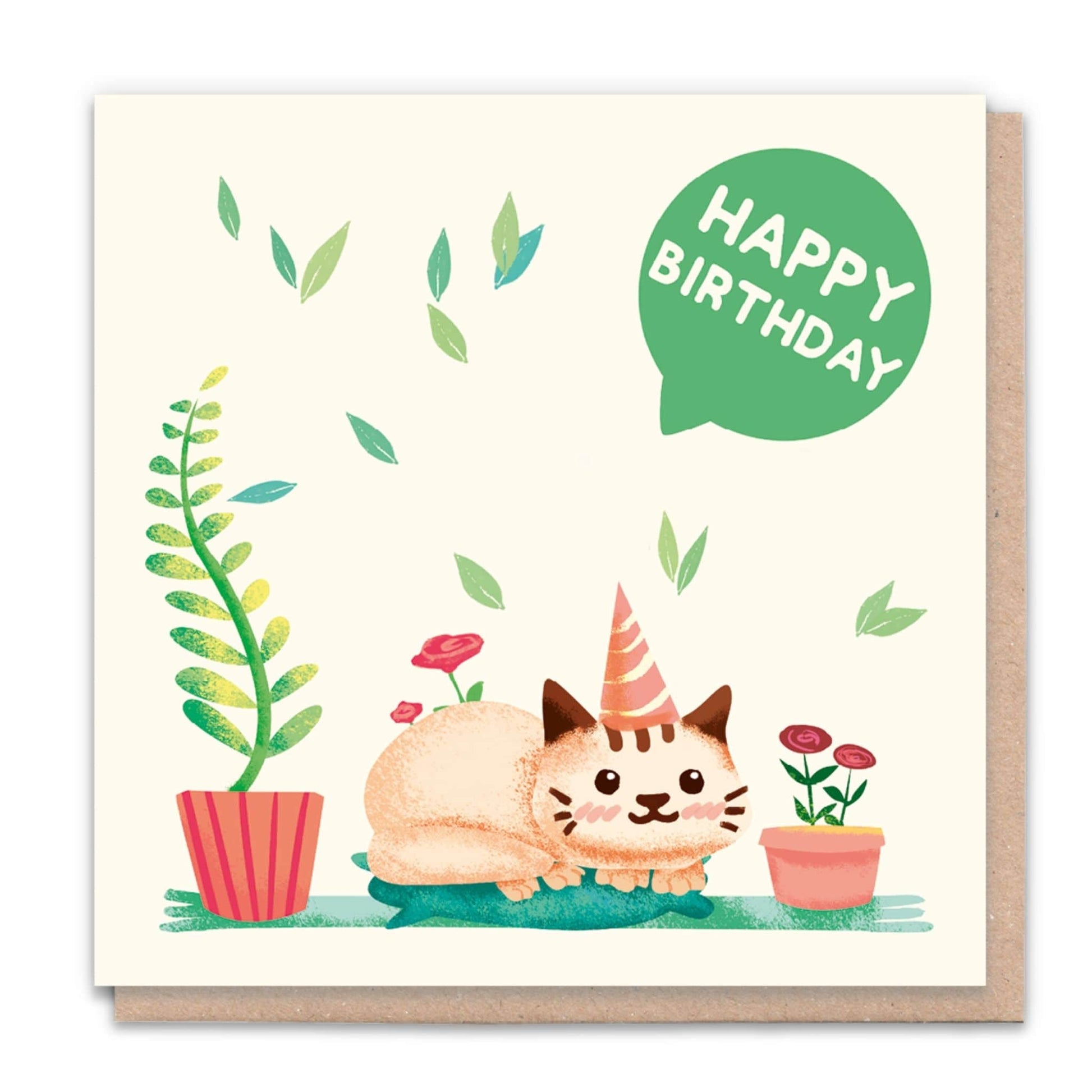 Happy Birthday Cat - Recycled Card + Tree from 1 Tree Cards