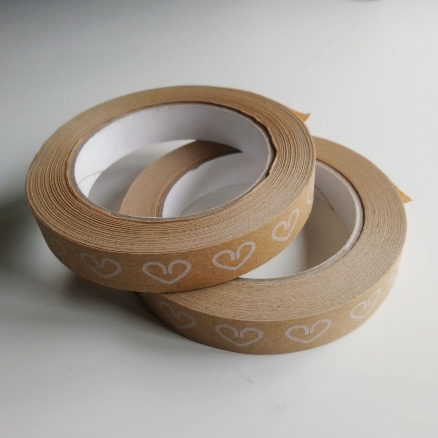 Hearts Eco Friendly Paper Tape - kraft