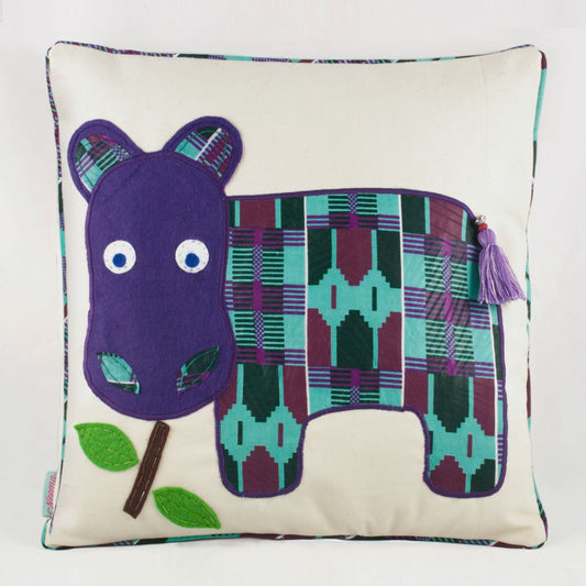 Handmade and Fair Trade Hippo Cushion