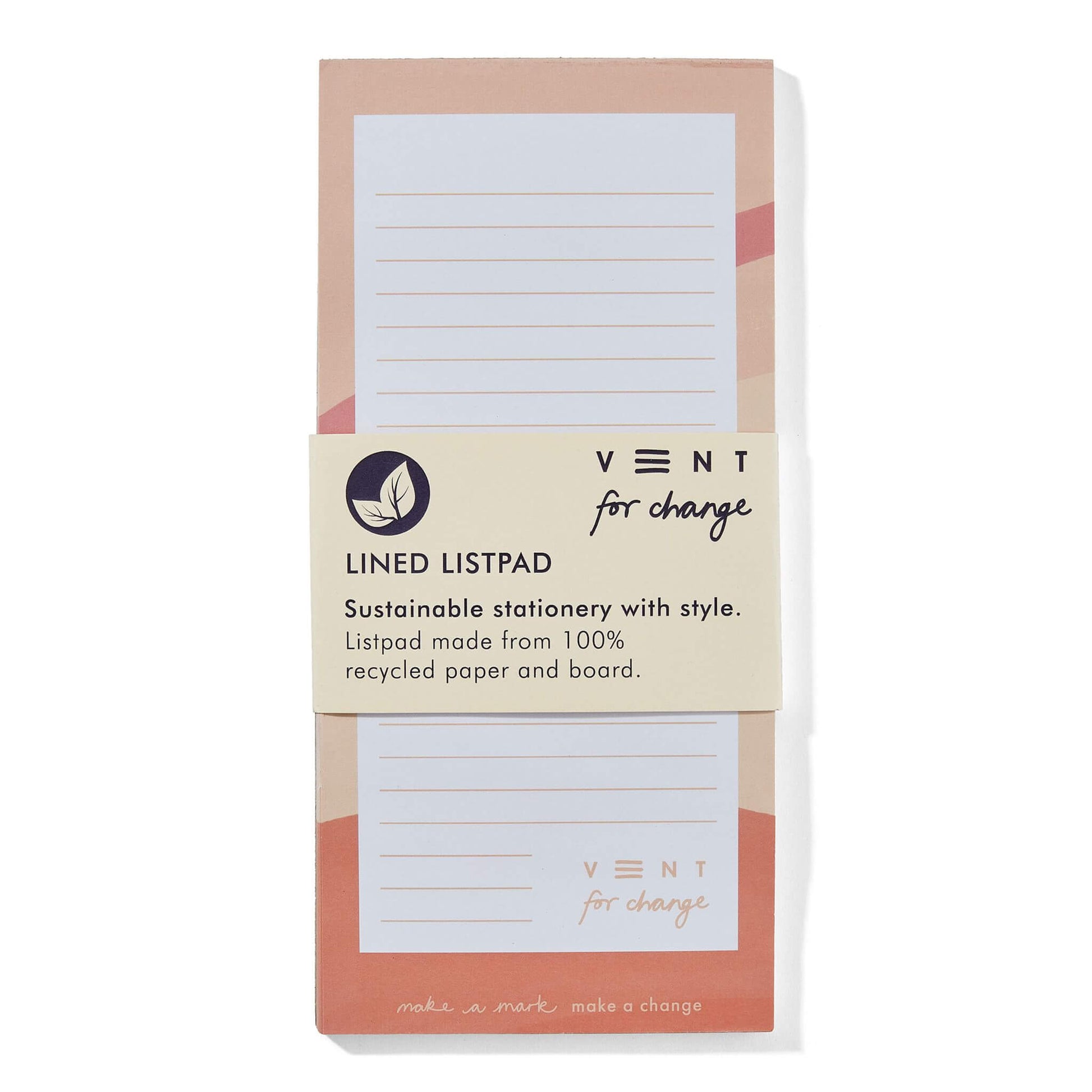 Ideas List Pad  Recycled & Sustainable - pink w packaging