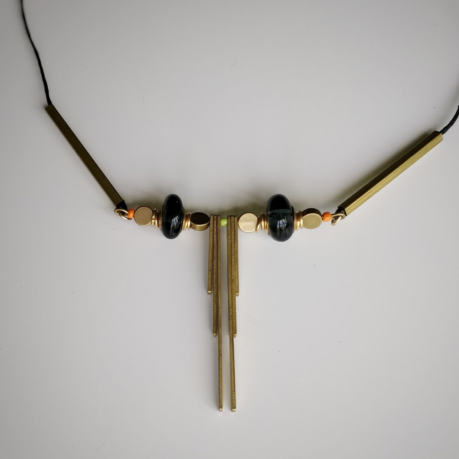 Kioo Glass Bead & Brass Necklace  Handmade and Fair Trade