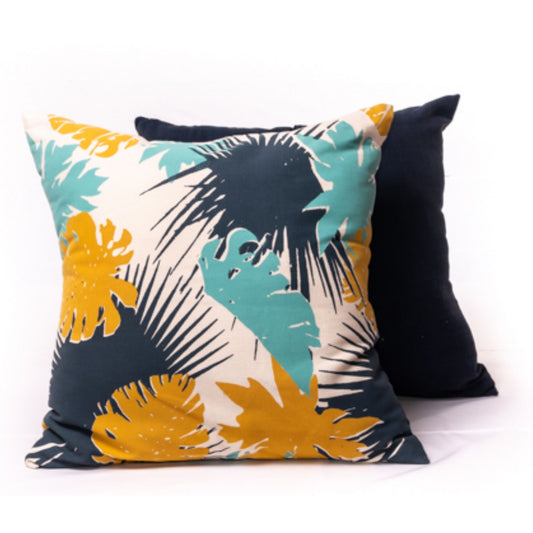 Large Tropical Leaf Print Cushion | Handmade and Fair Trade