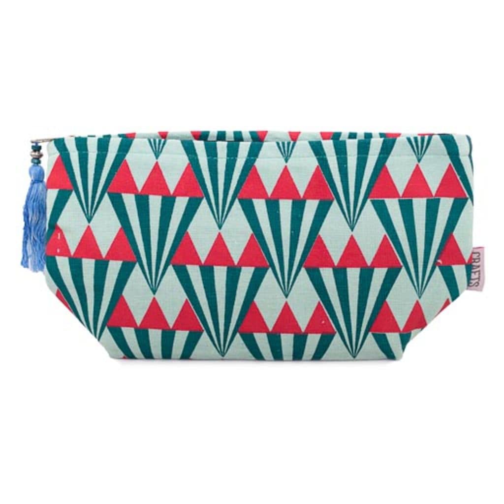 Large Washbag in Pink Arrow - handmade and Fair Trade Neema products