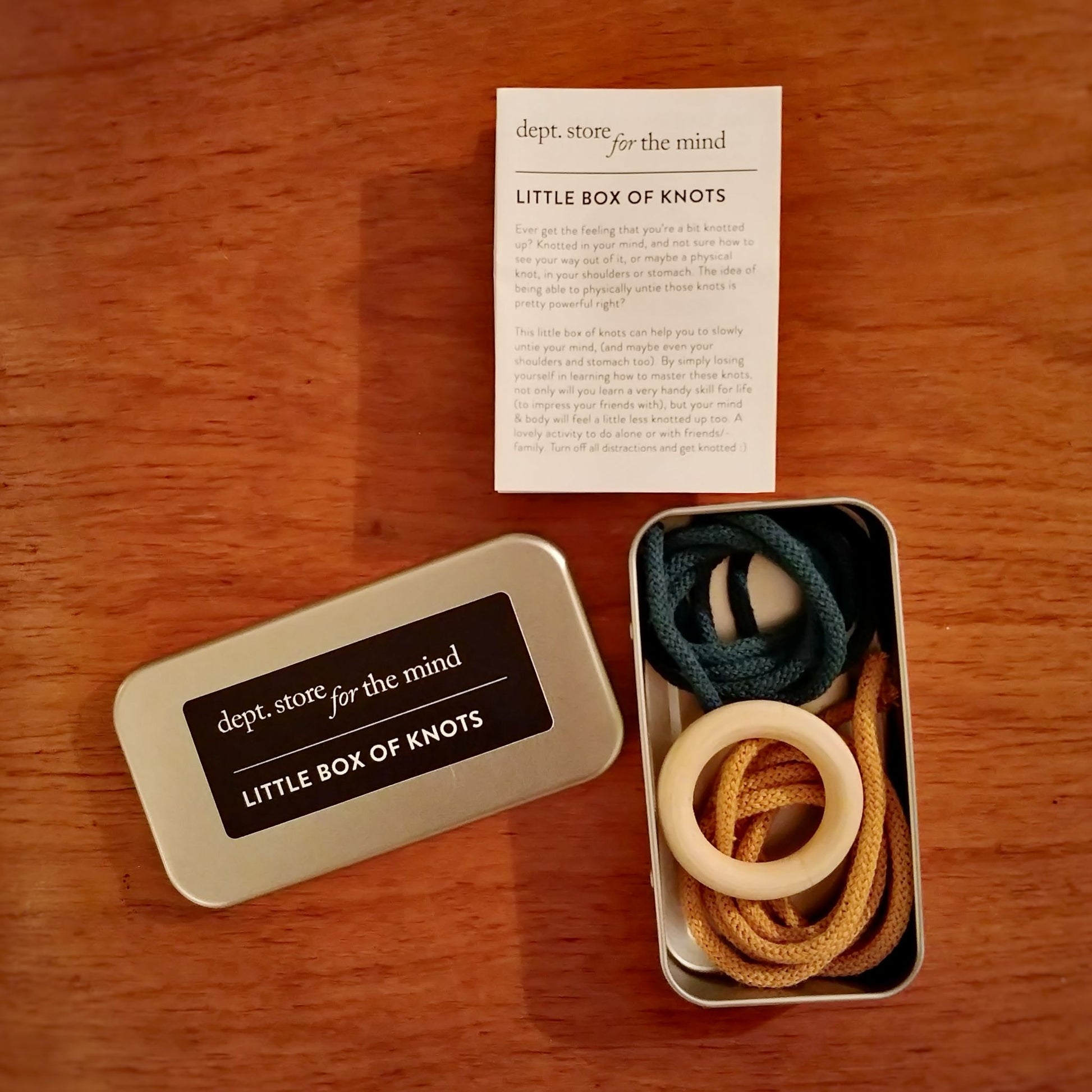  Little Box of Knots  Mindful Gift Tin - inside mindful gift tin