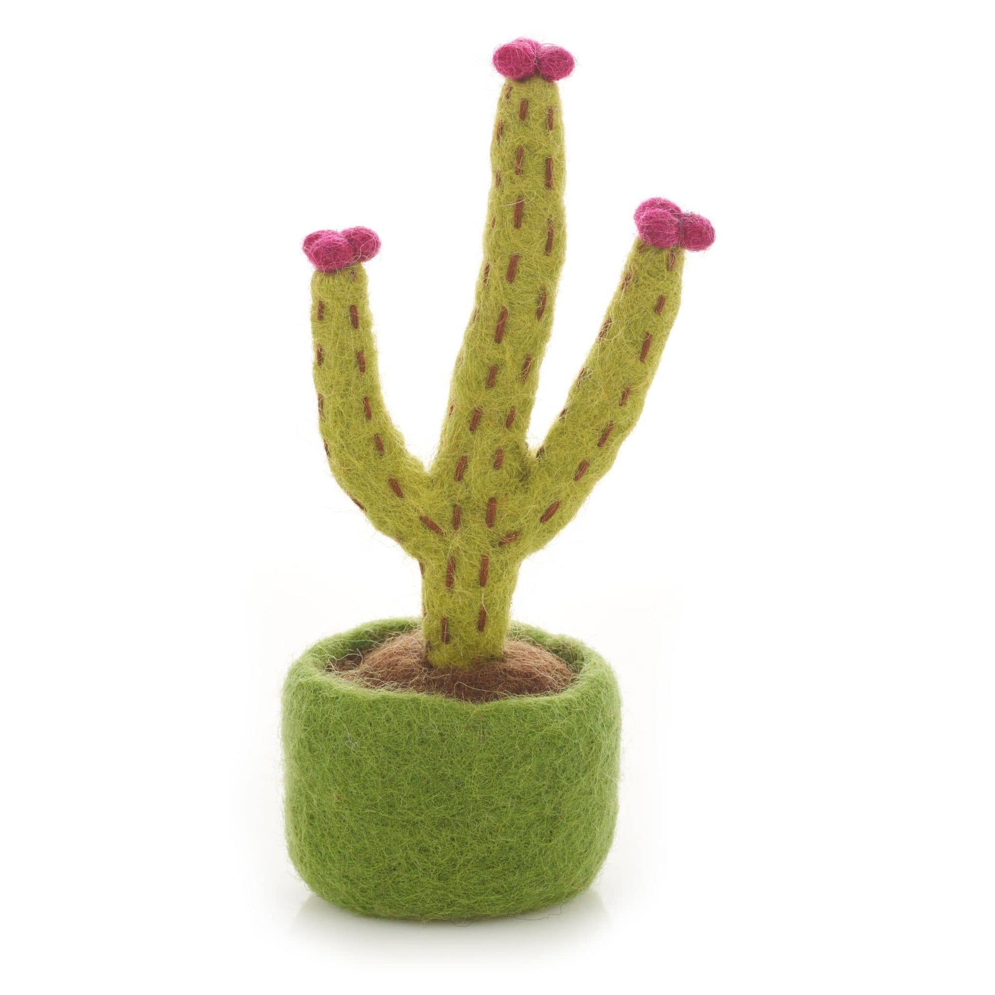 Miniature Blossoming Cactus  Hand Felted & Fair Trade