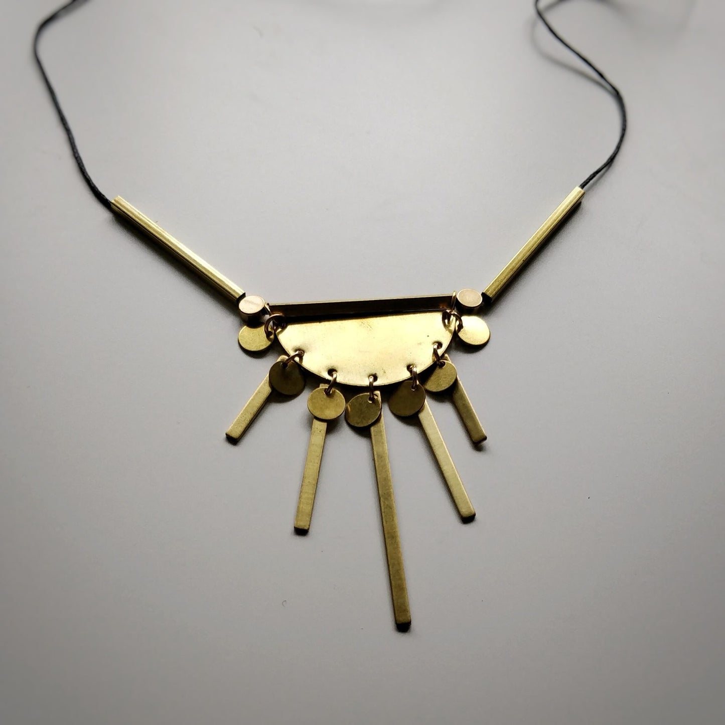 Moon Bars Brass Necklace  Handmade and Fair Trade