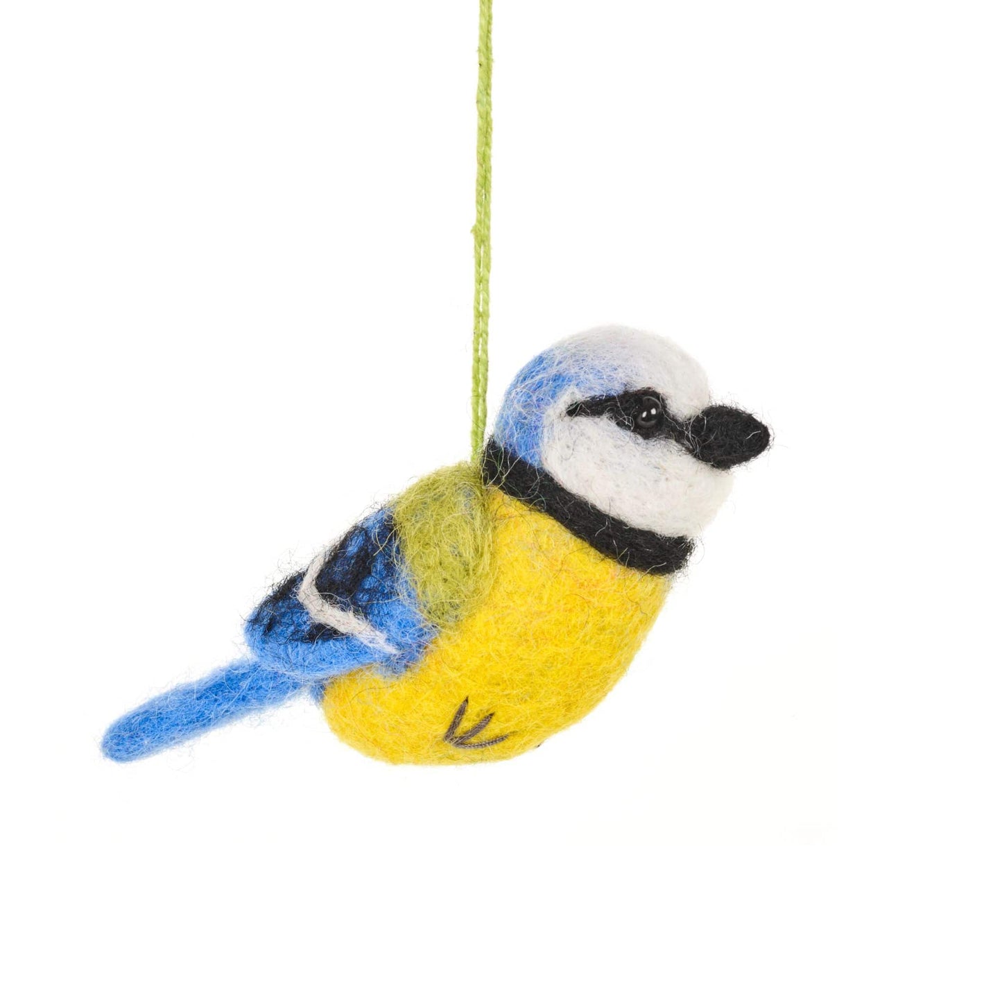 Needle Felt Blue Tit Decoration with collar | Fair Trade and handmade